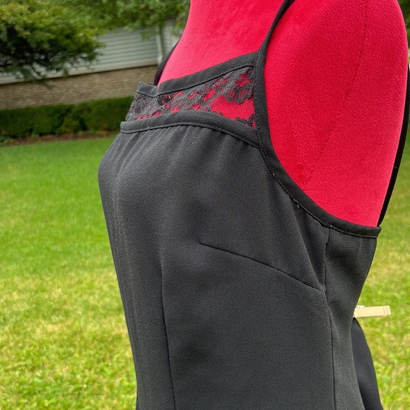 CDC cocktail slip dress 100% Polyester little black dress with a bit of lace - Picture 2 of 4